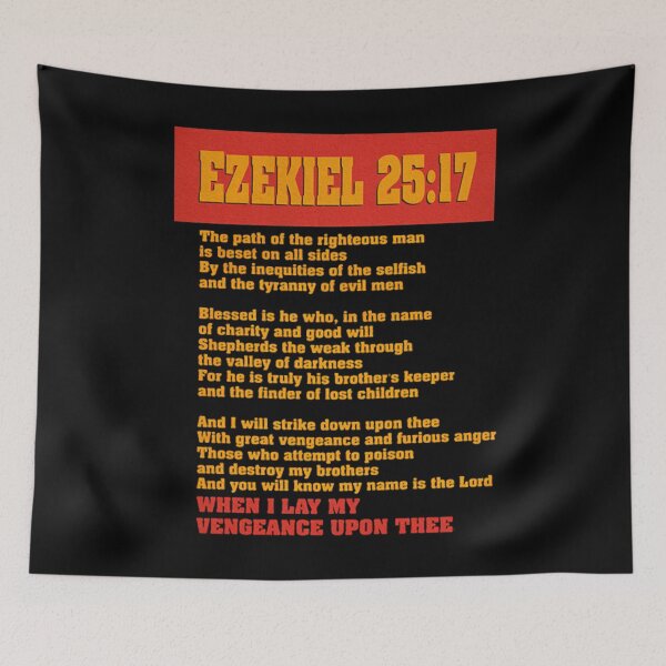 Item preview, Ezekiel 25:17 Pulp Fiction Sam Jack.son Quote Meme designed and sold by Siriusian369.