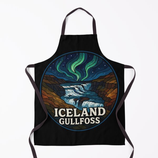 Item preview, Gullfoss Iceland Waterfall Stained Glass Travel designed and sold by TomFrontierArt.