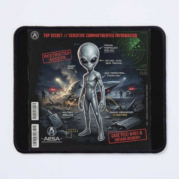 Item preview, Classified Alien – Nevada Incident Case File | UFO Secret Files Street Art designed and sold by PLUSHIWORLDtm.