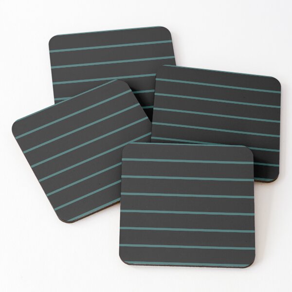 Item preview, Black And Teal Horizontal Pinstripes Pattern designed and sold by pattern-archive.