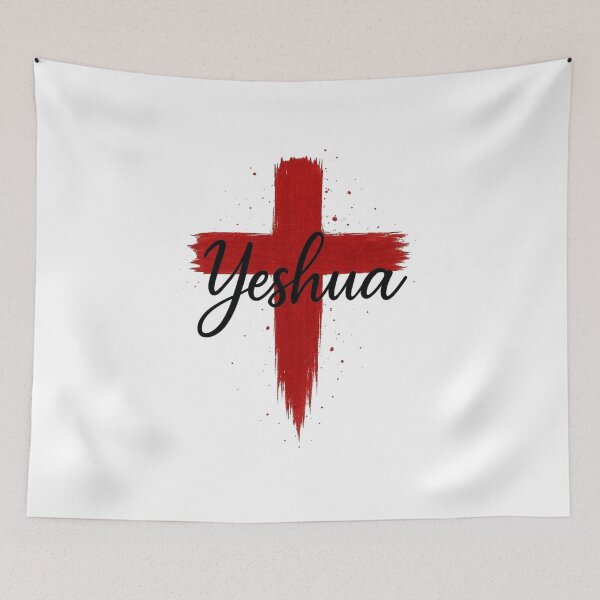 Item preview, Yeshua Cross Brushstroke Design – Faith-Inspired Minimalist Art designed and sold by HezeSethPrints.
