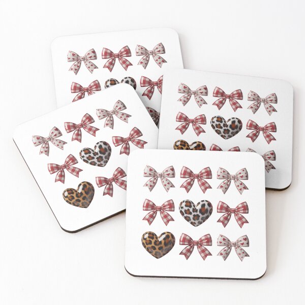 Item preview, Valentines Day hearts leopard Coquette Bow designed and sold by Formatage.