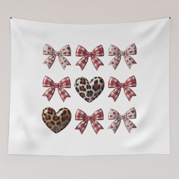 Item preview, Valentines Day hearts leopard Coquette Bow designed and sold by Formatage.