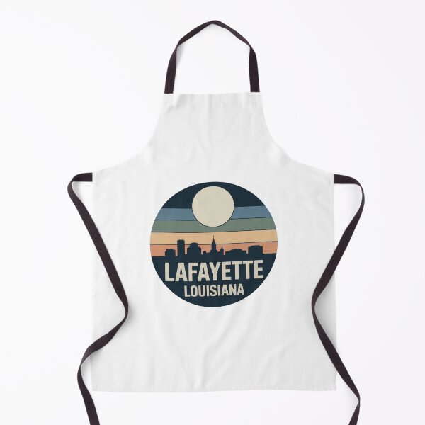 Item preview, Lafayette Louisiana: Retro Blue Green Tan Sunset Skyline Badge designed and sold by CircinusStore.