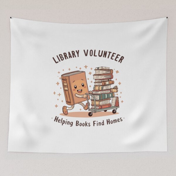 Item preview, Library Volunteer – Book Helper Club designed and sold by KapiPrint.