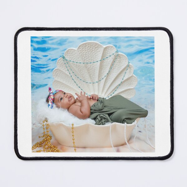 Item preview, “Little Ocean Princess Baby – Seashell Pearl Aesthetic Cute Infant Photography Design” designed and sold by StyleForge Apparel.