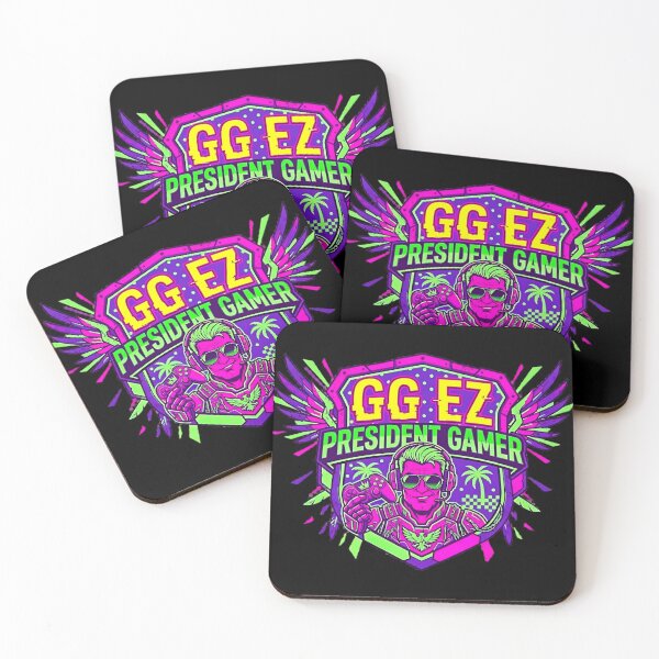 Item preview, Neon GG EZ President Gamer Retro Cyber Shield designed and sold by Oommen Studio .
