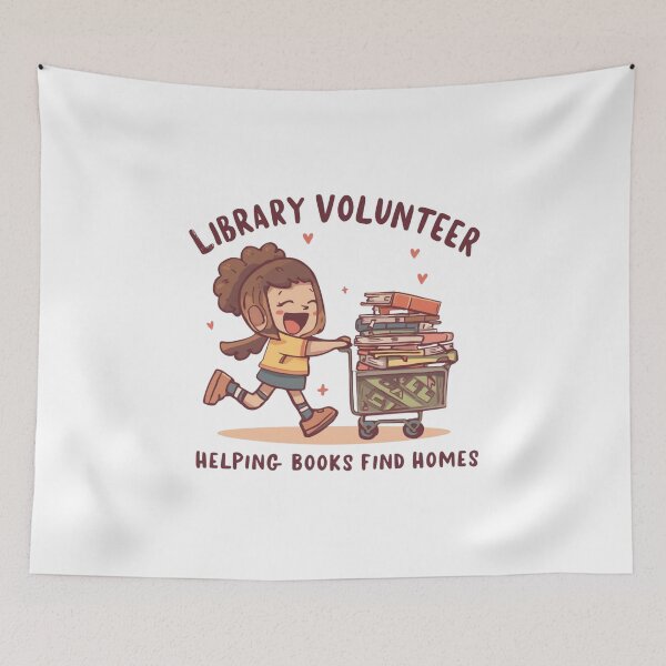 Item preview, Library Volunteer – Book Helper Club designed and sold by KapiPrint.