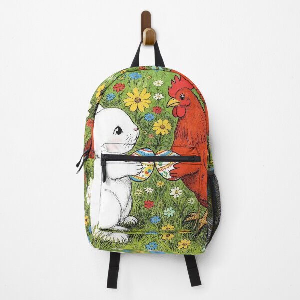 Item preview, Easter Bunny and Chicken in Flower Meadow designed and sold by M-Y-A-R-T-.