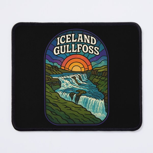 Item preview, Gullfoss Iceland Stained Glass Art designed and sold by TomFrontierArt.