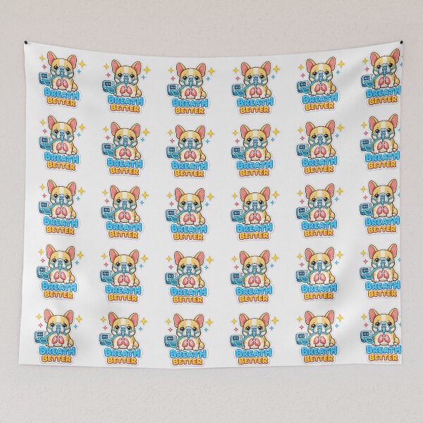 Item preview, Breath Better Cute French Bulldog Respiratory Therapy Lung Health Oxygen Medical Design designed and sold by ClinicalHubs.
