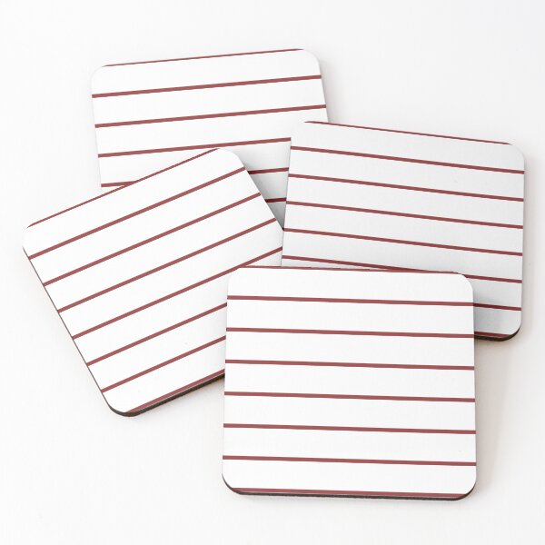 Item preview, White And Brick Red Horizontal Pinstripes Pattern designed and sold by pattern-archive.