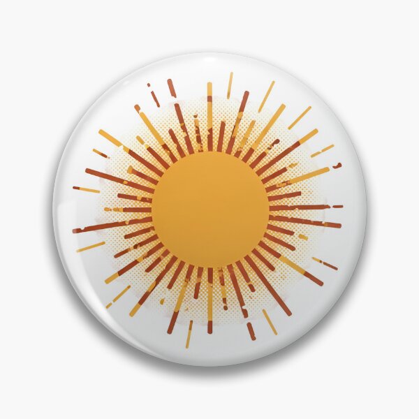 Item preview, a vibrant yellow sun with orange and red rays on a solid black background designed and sold by VerizalShop.