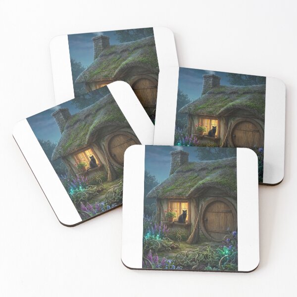 Item preview, Black cat posing in a fantasy world designed and sold by carlsmart1.
