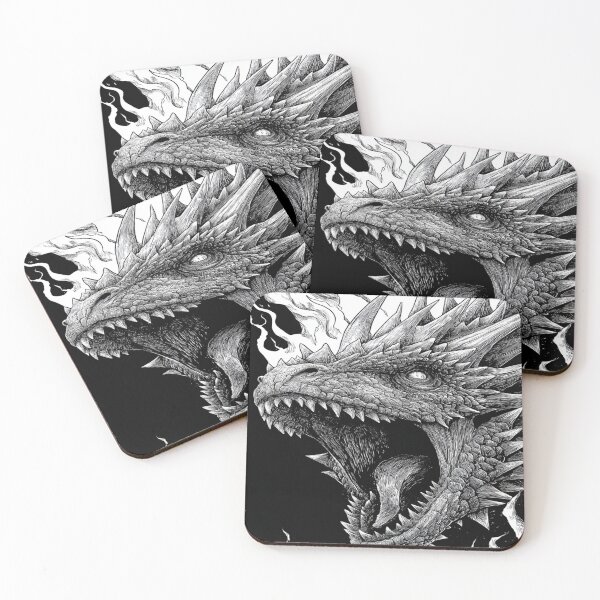 Item preview, Fierce Roaring Dragon Head Fantasy Art Design designed and sold by NicolasGlowArt.
