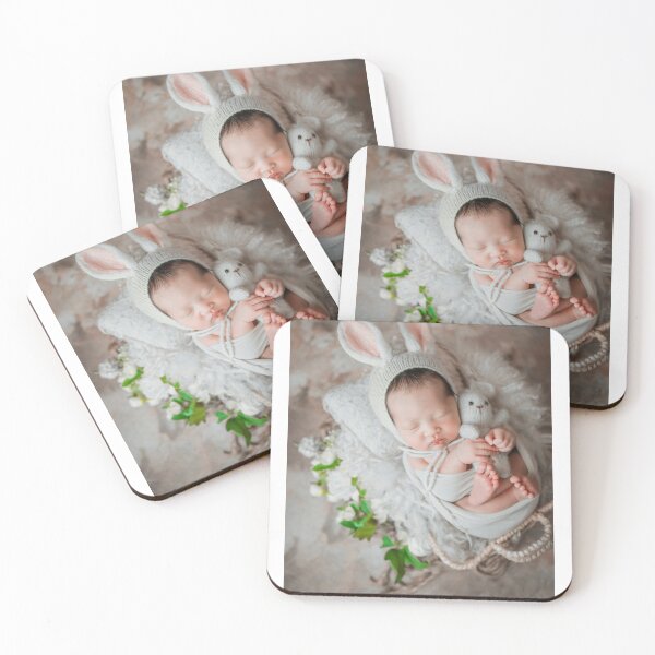 Item preview, “Sweet Baby Bunny Dream – Newborn Sleeping with Plush Rabbit | Cute Nursery Aesthetic” designed and sold by StyleForge Apparel.