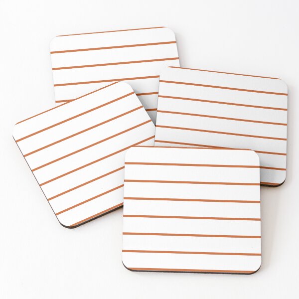 Item preview, White And Burnt Orange Horizontal Pinstripes Pattern designed and sold by pattern-archive.