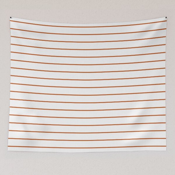 Item preview, White And Burnt Orange Horizontal Pinstripes Pattern designed and sold by pattern-archive.
