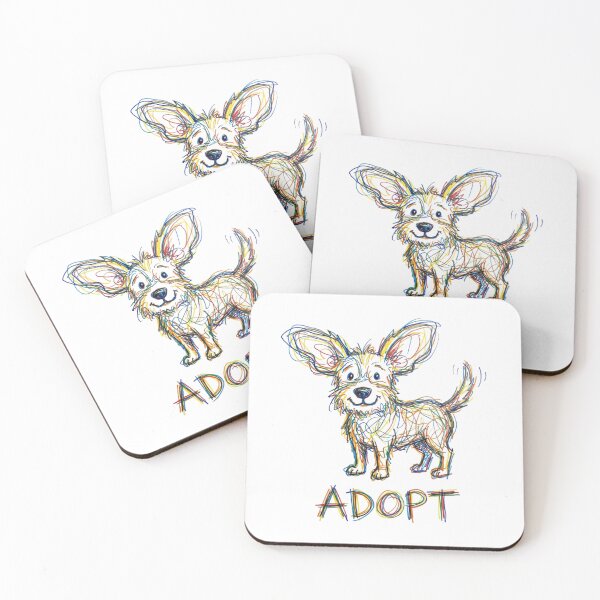 Item preview, Adopt Don’t Shop Dog Art – Colorful Rescue Pet Doodle Design for Animal Lovers designed and sold by Laika Athletics.