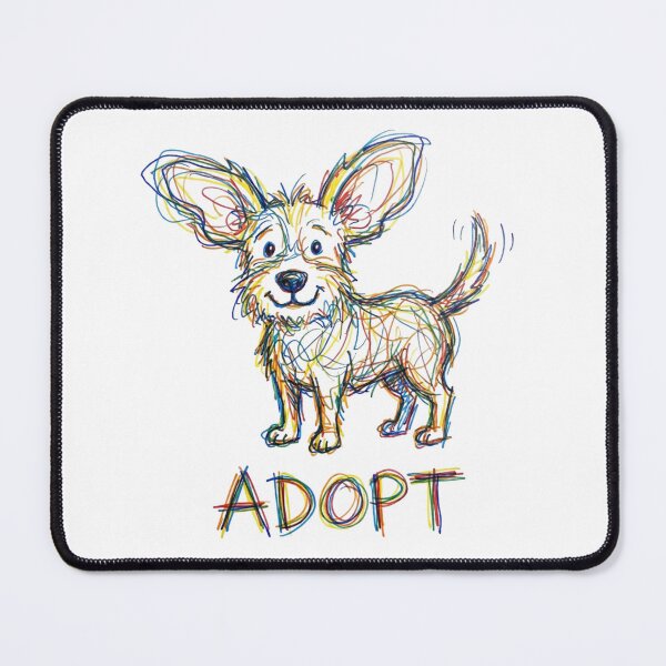 Item preview, Adopt Don’t Shop Dog Art – Colorful Rescue Pet Doodle Design for Animal Lovers designed and sold by Laika Athletics.