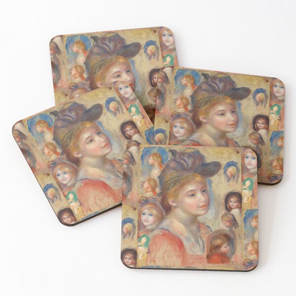 Item preview, Study of Girls Heads by Pierre-Auguste Renoir: Impressionist Fine Art Poster designed and sold by artofuniverse.