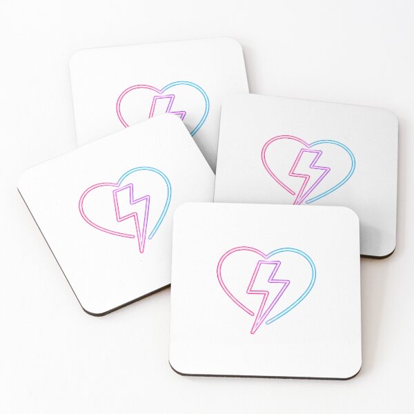 Item preview,  neon heart with lightning bolt on a solid black background designed and sold by VerizalShop.