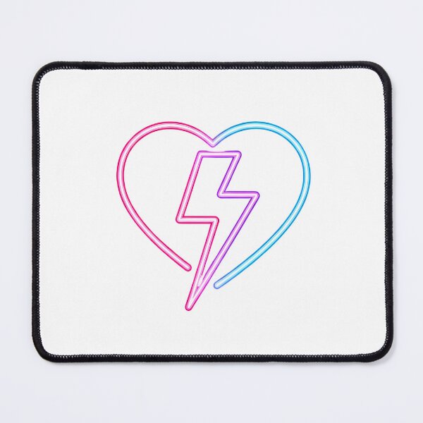Item preview,  neon heart with lightning bolt on a solid black background designed and sold by VerizalShop.