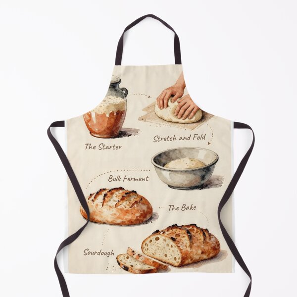Item preview, Sourdough Bread Process Poster | Vintage Illustrated Baking Art | Cottagecore Kitchen Wall Art | Sourdough Baker Gift | Artisan Bread Print designed and sold by Kelvin Hughes Design.