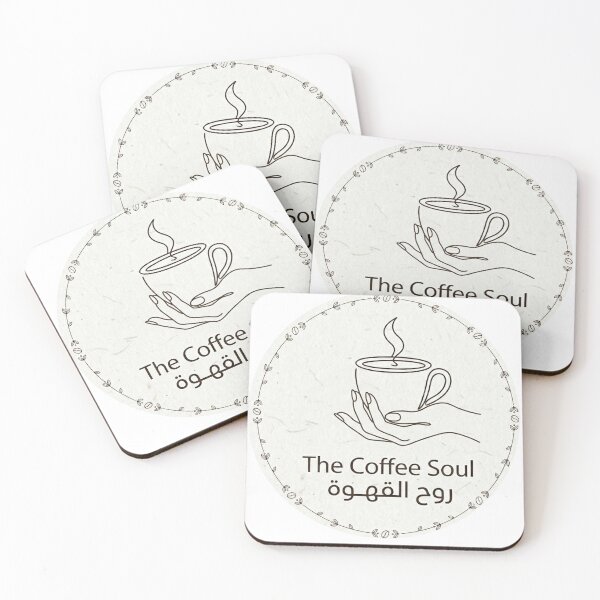 Item preview, The Coffee Soul Arabic English Minimalist Line Art Logo designed and sold by Krfto.