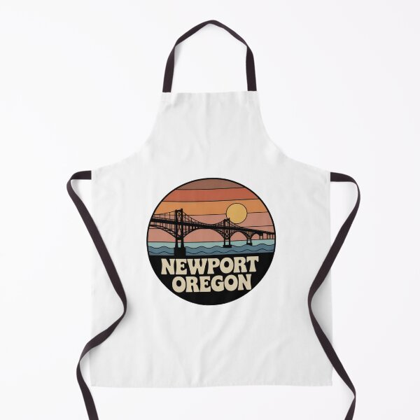 Item preview, Newport Oregon: Retro Orange Pink Sunset Bridge Badge designed and sold by CircinusStore.