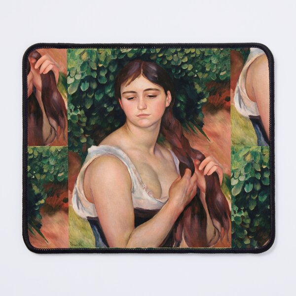 Item preview, Suzanne Valadon Girl Braiding Her Hair by Pierre-Auguste Renoir: Impressionist Poster designed and sold by artofuniverse.