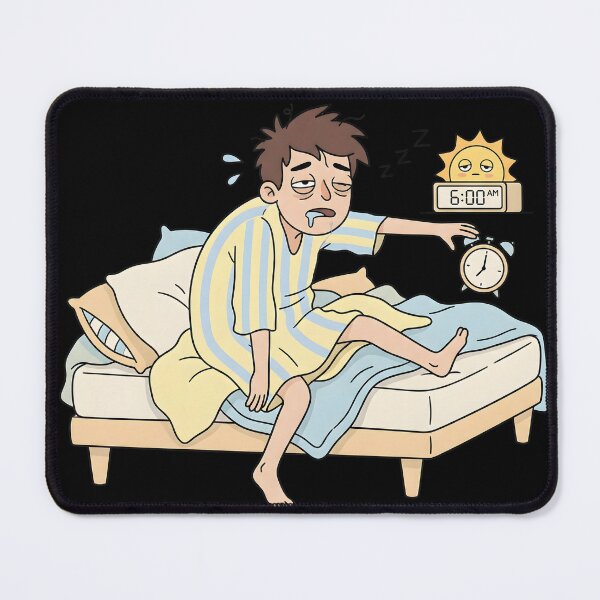 Item preview, Exhausted Man Struggling to Wake Up Early Morning designed and sold by Clay Artista.