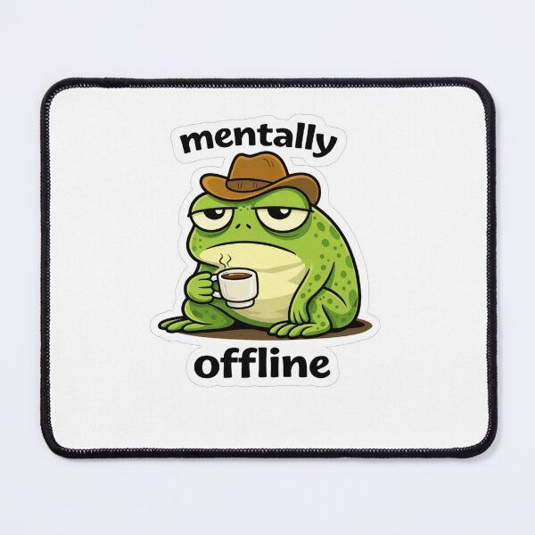 Item preview, Mentally Offline Frog Funny Sticker designed and sold by MyCreatureArt.