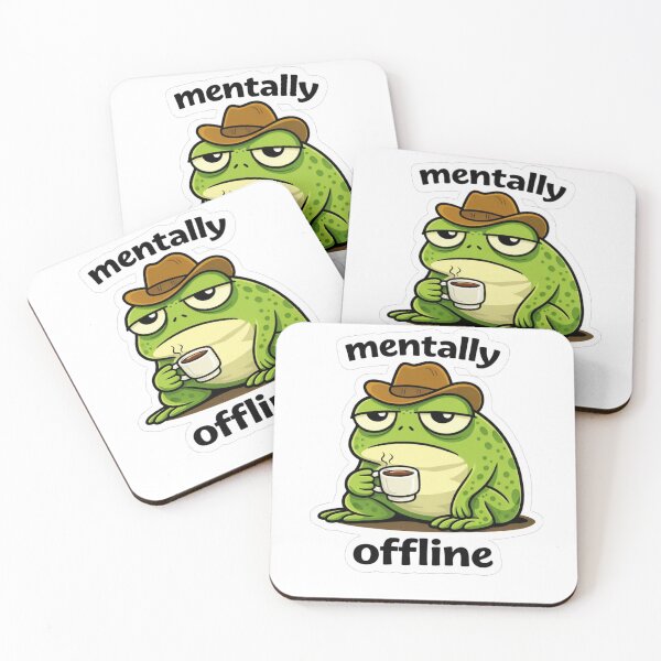 Item preview, Mentally Offline Frog Funny Sticker designed and sold by MyCreatureArt.