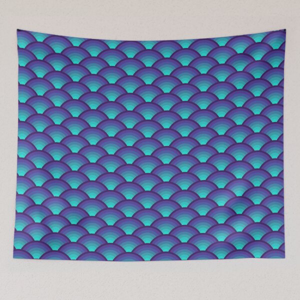Item preview, Bright blue chinese scales designed and sold by AnnaHolyph.