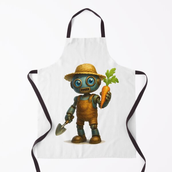 Item preview, Cute Farmer Robot Holding Carrot designed and sold by Yomere.