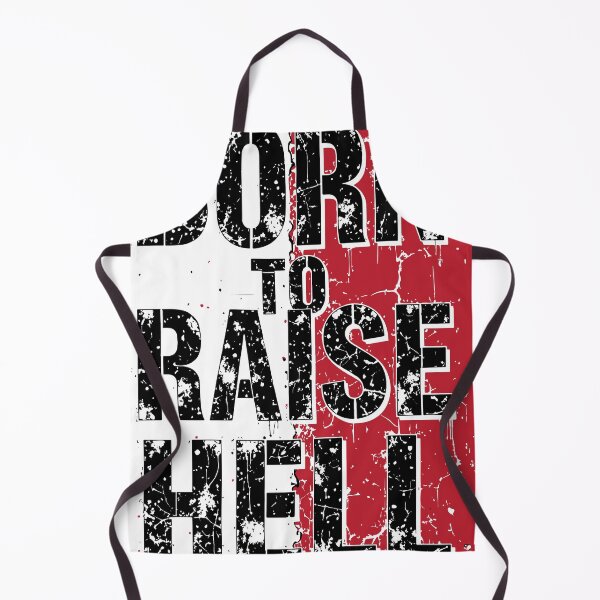 Item preview, Bold distressed typographic poster reading  Born to Raise Hell  in black and red. Vintage grunge texture evokes rebellious rock designed and sold by Dejbar.