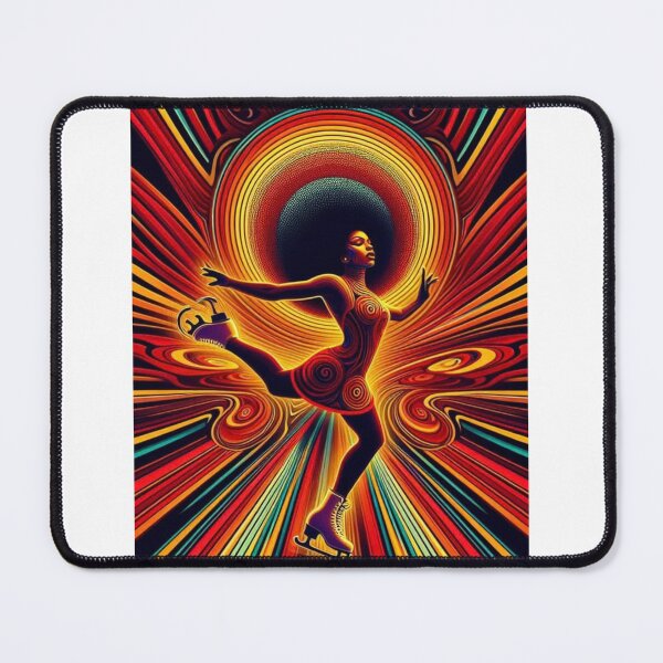 Item preview, Radiant Pulse Queen – Psychedelic Afrofuturist Ice Skater in Motion designed and sold by Lucienne Reimagined.