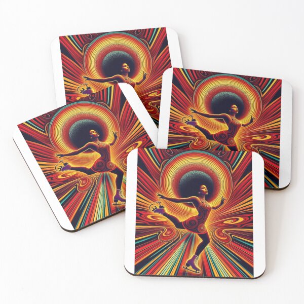 Item preview, Radiant Pulse Queen – Psychedelic Afrofuturist Ice Skater in Motion designed and sold by Lucienne Reimagined.