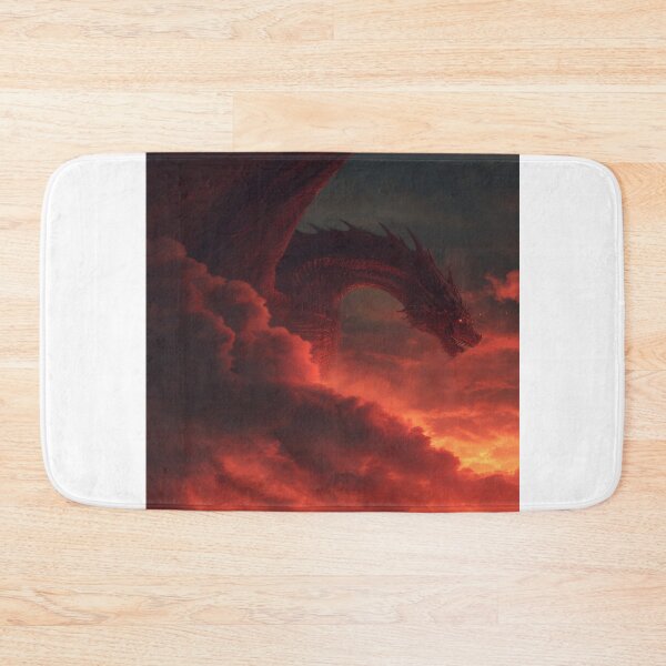 Item preview, Dragon Over Burning City Fantasy Art designed and sold by NicolasGlowArt.