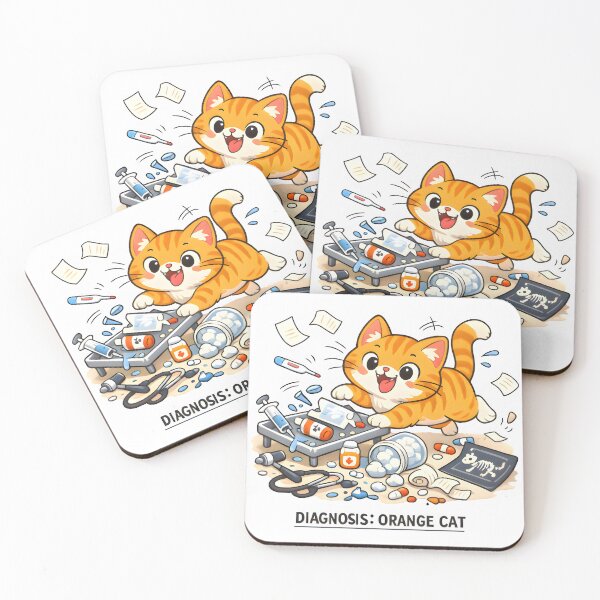Item preview, Diagnosis Orange Cat Funny Vet Cat Chaos Veterinary Humor Design designed and sold by Bettybee00.