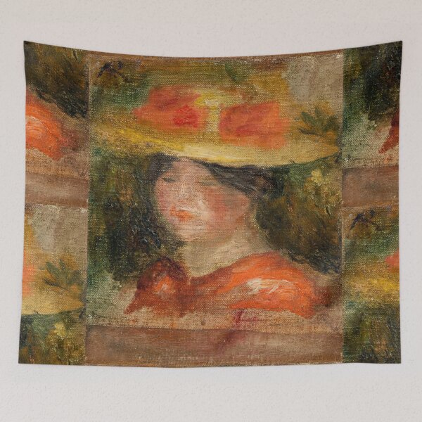 Item preview, Tete De Femme En Chapeau by Pierre-Auguste Renoir: Impressionist Portrait Poster designed and sold by artofuniverse.