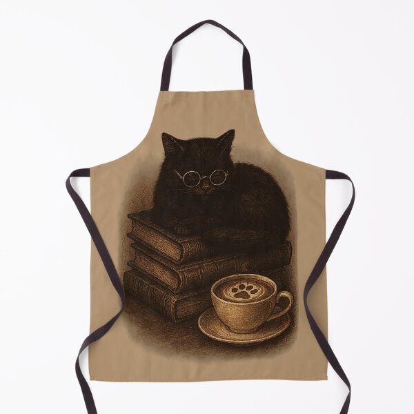 Item preview, Dark Academia Scholar Cat - Books and Coffee designed and sold by FSilk.