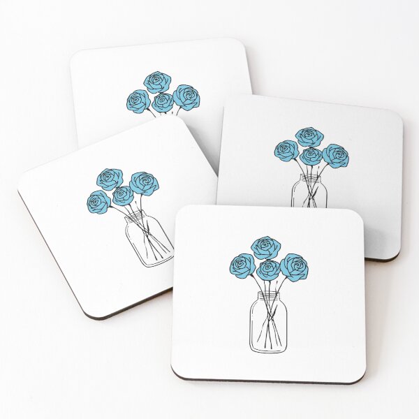 Item preview, Blue roses in a jar watercolor designed and sold by uunaa.