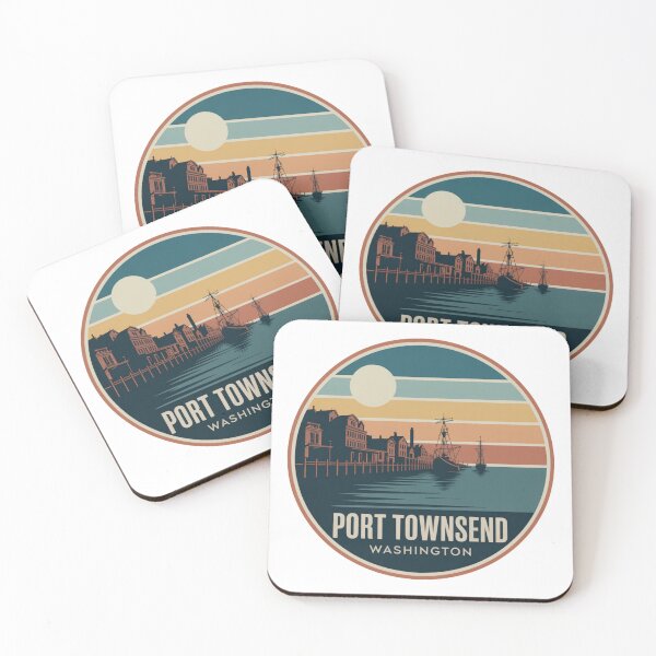 Item preview, Port Townsend Washington: Nautical Sunset Waterfront Badge designed and sold by CircinusStore.