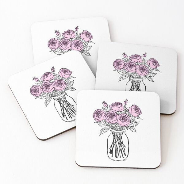Item preview, Pink roses in a jar watercolor designed and sold by uunaa.