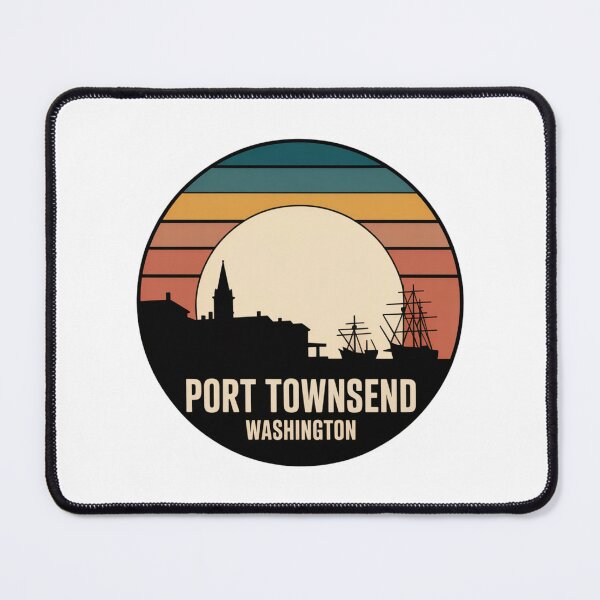 Item preview, Port Townsend Washington: Teal Mustard Sunset Nautical Badge designed and sold by CircinusStore.
