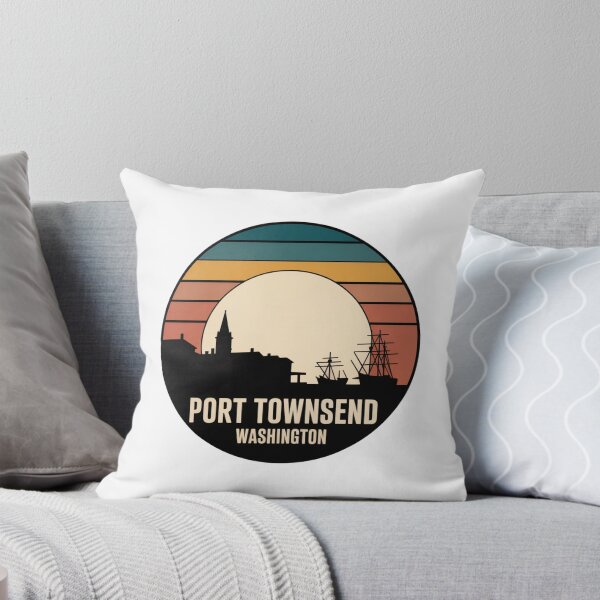 Item preview, Port Townsend Washington: Teal Mustard Sunset Nautical Badge designed and sold by CircinusStore.