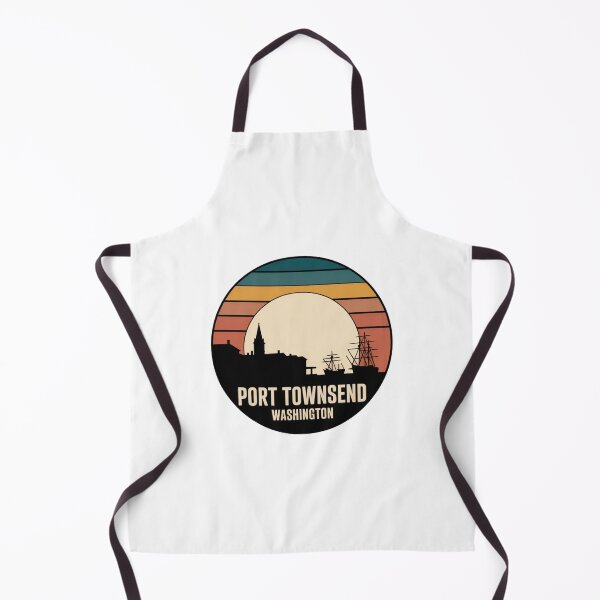 Item preview, Port Townsend Washington: Teal Mustard Sunset Nautical Badge designed and sold by CircinusStore.