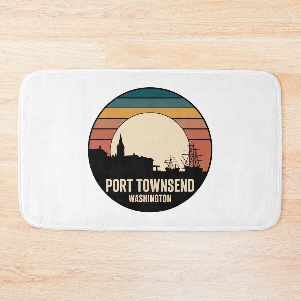 Item preview, Port Townsend Washington: Teal Mustard Sunset Nautical Badge designed and sold by CircinusStore.